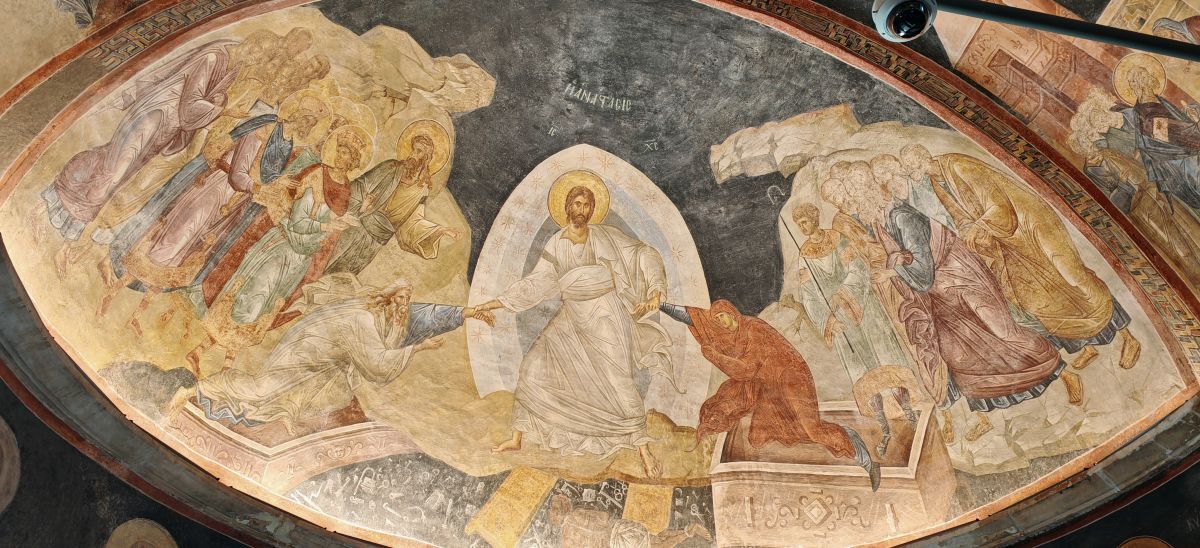 wnętrze meczetu Kariye – dawnego kościoła św. Zbawiciela w Stambule– mozaiki bizantyjskie w pełnej krasie