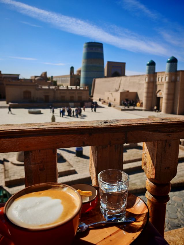 widok z tarasu restauracji na Chiwę